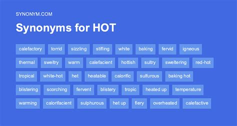 synonym for hot|HOT Synonyms: 788 Similar and Opposite Words.